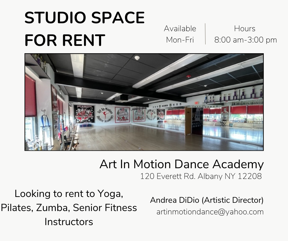 Rent AMDA Studio Space! Email artinmotiondance@yahoo.com